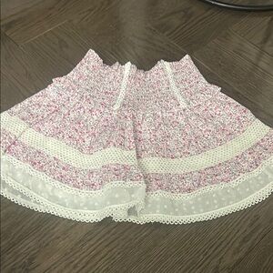 Floral Lace Trim Skirt